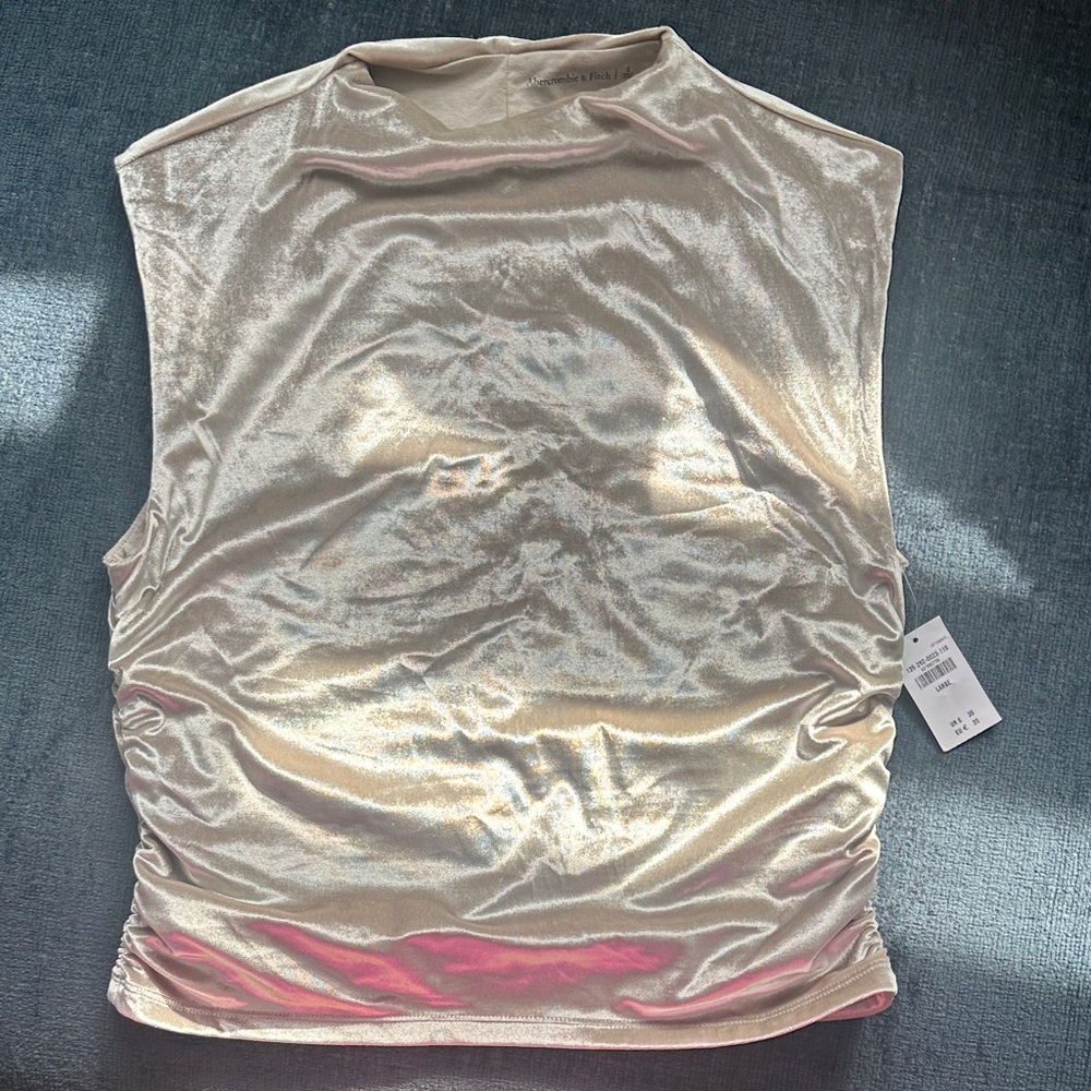 Abercrombie and Fitch Cream Sleeveless Top